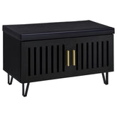 Orleans Furniture - Coaster - Brixton 2-door Padded Entryway Shoe Storage Bench Black - 915152